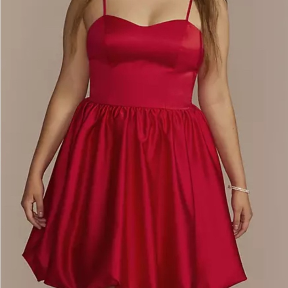 Chic Scarlet Spaghetti Strap Mini Dress
